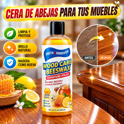 🌿✨ Bálsamo natural de cera de abeja para el cuidado de la madera: limpia, pule y protege los muebles de madera