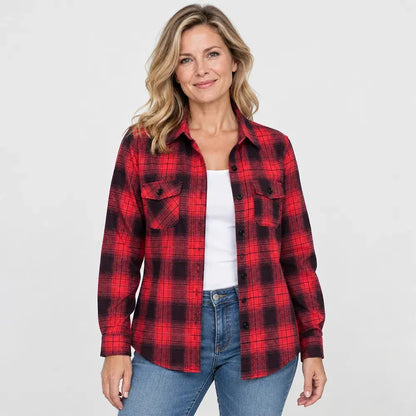 🔥【XL-5XL】🎁🍂 Új őszi/téli hétköznapi, hosszú ujjú, kockás, galléros dzseki