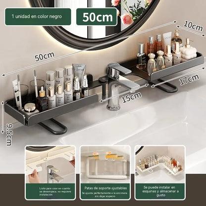 🏡🧼Organizador de estantes plegable de acero para colocar sobre el fregadero, estante de almacenamiento ajustable sin necesidad de taladrar ✅