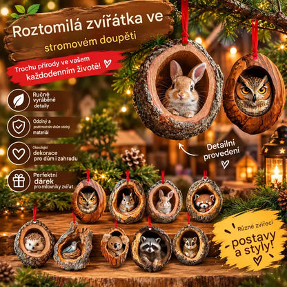 【10 kusů】🎄Vánoční ozdoby na stromeček se zvířátky, závěsné ozdoby na auto se zvířátky