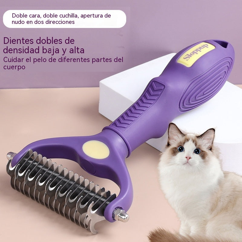 【Compra 1, llévate 1 gratis】Peine multifuncional 3 en 1 para desenredar el pelo de mascotas, peine para eliminar el pelo de perros y gatos