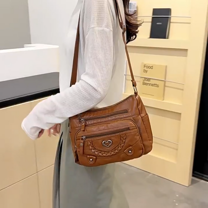 50% taniej! Damska torebka crossbody z miękkiej skóry ekologicznej – liczne kieszenie dla idealnej organizacji