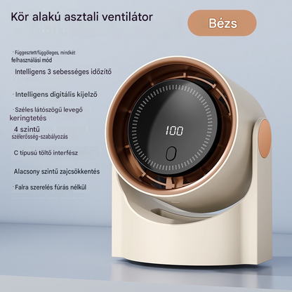 🧊🍃Új lapát nélküli, turbina stílusú asztali ventilátor (falra szerelhető)