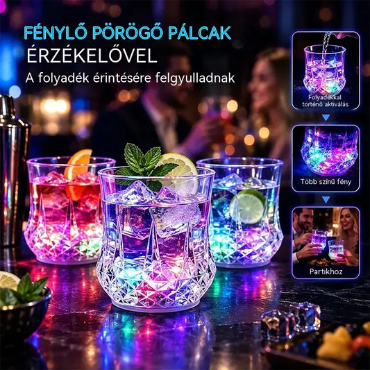 ✨💎Folyadék hatására aktiválódó LED-es kristályüveg-készlet🥂