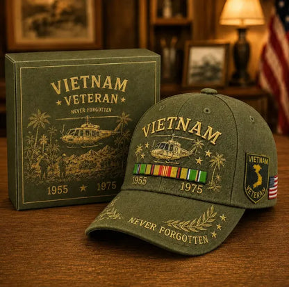 🧢Gorra bordada conmemorativa de veteranos de Vietnam de EE. UU. (1955-1975)