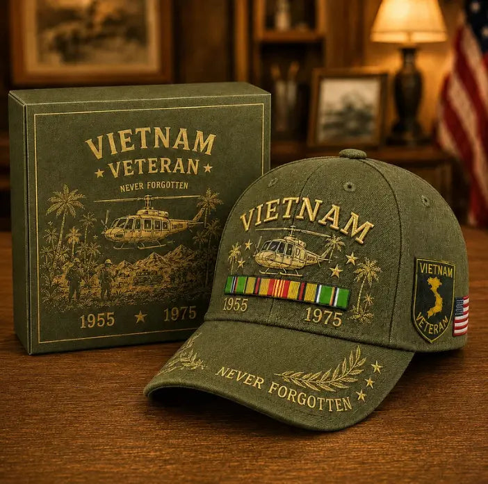 🧢Gorra bordada conmemorativa de veteranos de Vietnam de EE. UU. (1955-1975)