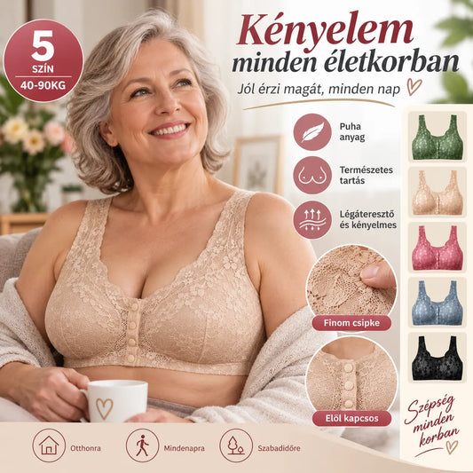 😍【3 részes szett】Női merevítő nélküli melltartó elöl gombokkal ❤️【40-100 kg】
