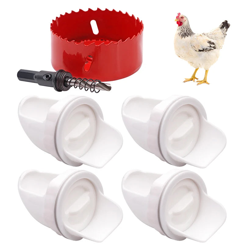 [Perforadora + 5 comederos] Comedero automático para pollos, patos y gansos