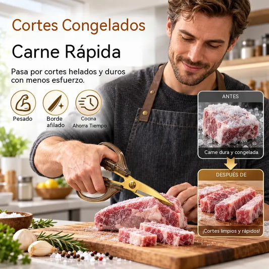 🔥 ¡Ya en oferta!🔥【Compra 1 y llévate 1 gratis】✂️💪 Tijeras de cocina de acero inoxidable con revestimiento de titanio negro: corta huesos, carne y verduras sin esfuerzo.