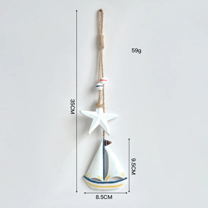 🔥【Compra 1 y llévate 1 gratis】🐠Adorno rústico de madera con motivos marinos para colgar