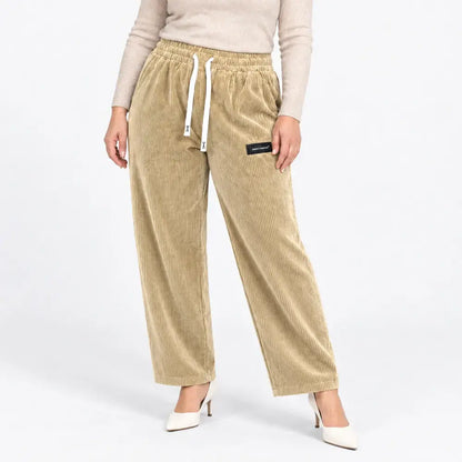 ✨【XXS-XXL】Női egyszínű kordbársony divatos lezser rugalmas nadrág [40-110 kg]