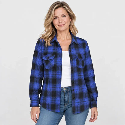 🔥【XL-5XL】🎁🍂 Új őszi/téli hétköznapi, hosszú ujjú, kockás, galléros dzseki