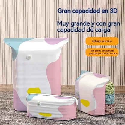 🔥【30% OFF】🧳【Juego de 5 piezas】💨 Bolsa de almacenamiento al vacío grande y compresible: no requiere bomba, es a prueba de fugas e ideal para ahorrar espacio en maletas y en casa ✈️