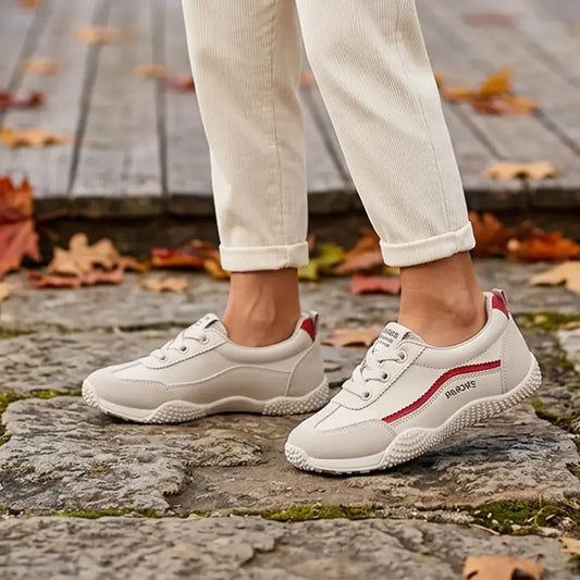 【35-40】👟Női német stílusú kerek orrú tornacipők – könnyű, lélegző, lapos, hétköznapi cipők – klasszikus fehér dizájn