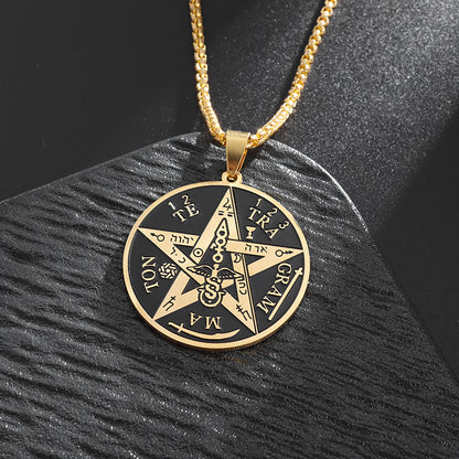 ✨【2 artículos 25 euros】Un collar con colgante de cuatro caracteres; el collar simboliza protección y sabiduría, y sirve como talismán.