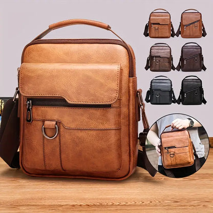 🏆【Versión de piel auténtica de primera calidad】💼Bolso de hombro vintage informal de gran capacidad para hombre