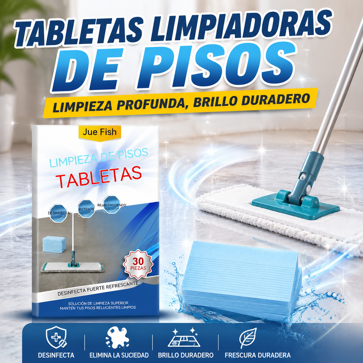 🔥【Compra 1 y llévate 1 gratis】💦🏡Toallitas limpiadoras de suelos solubles en agua