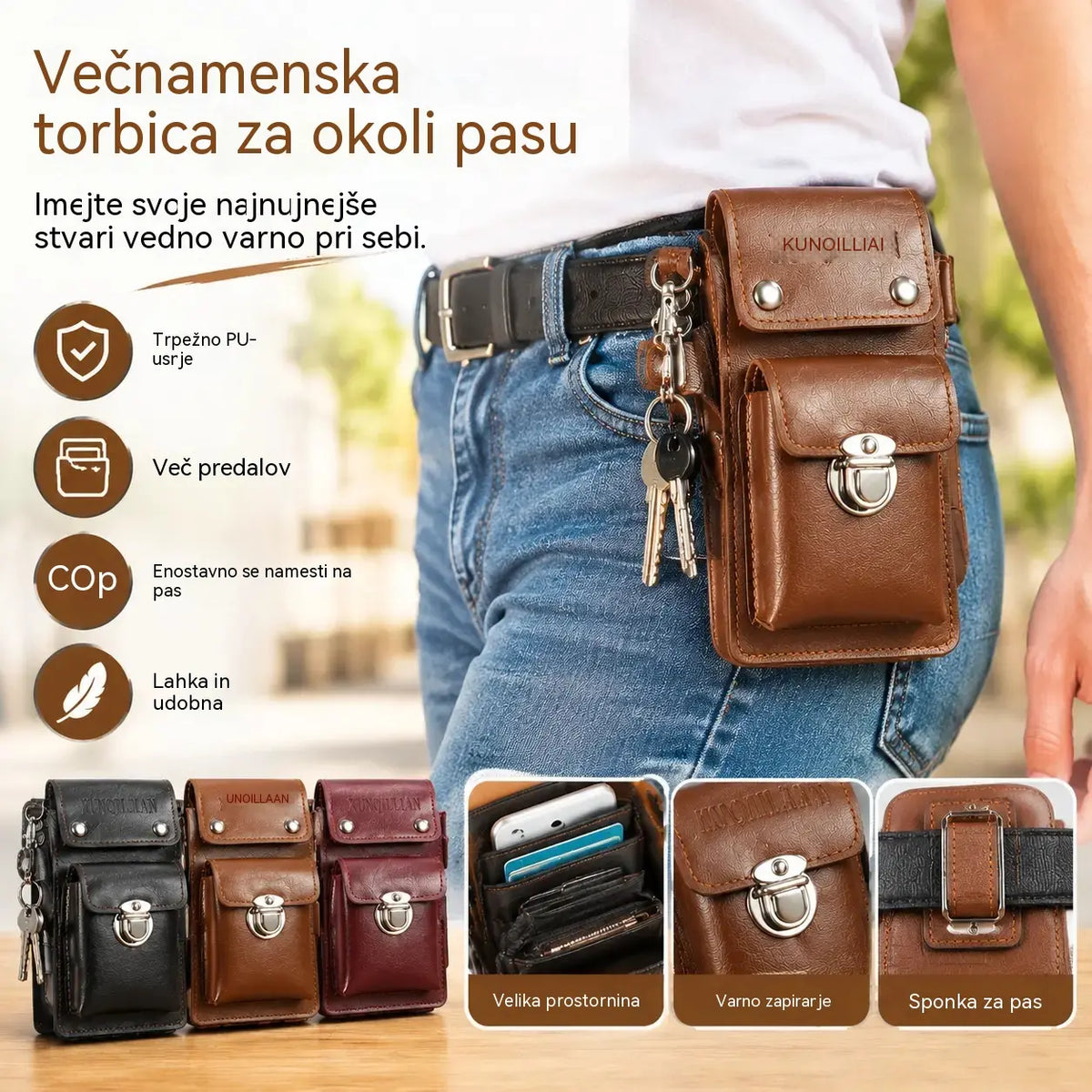 📱🔥 Praktična torbica za okoli pas, idealna za delo, potovanja in aktivnosti na prostem – velika promocijska akcija! Izkoristi posebno ponudbo še danes!