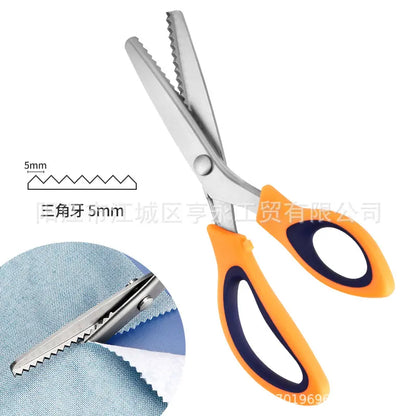 👗✂️ Tijeras de sastre con borde decorativo – Profesionales en corte zigzag y ondulado | Perfectas para telas, patchwork y proyectos DIY