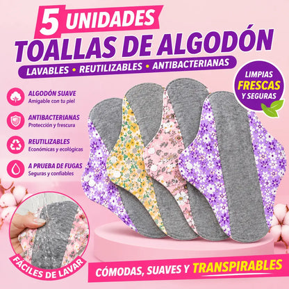 🔥【5 piezas】Almohadilla antibacteriana de algodón y grafeno lavable