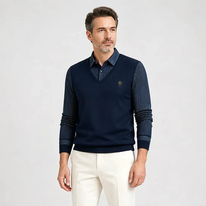 🔥【M-4XL】Moški dvodelni komplet iz visokokakovostnega kašmirja, topel enodelni top