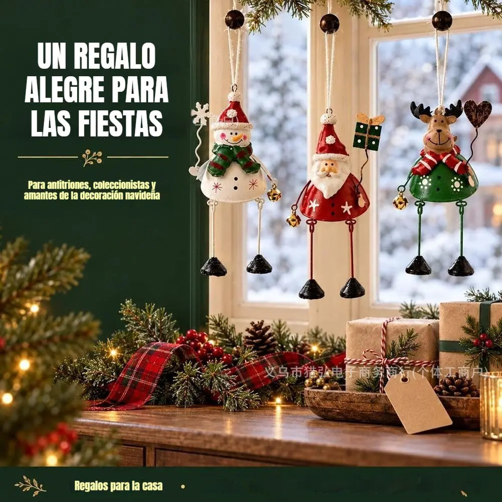 🌲3 por 28 euros⏳ ¡Último día! 49% de descuento – 🎅✨ Adornos navideños colgantes de metal pintados a mano
