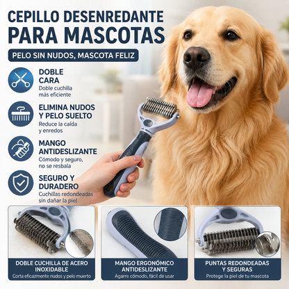 🐕🐈【Compra 1 y llévate 1 gratis】 Peine multifuncional 3 en 1 para desenredar el pelo de mascotas, peine para eliminar el pelo de perros y gatos.