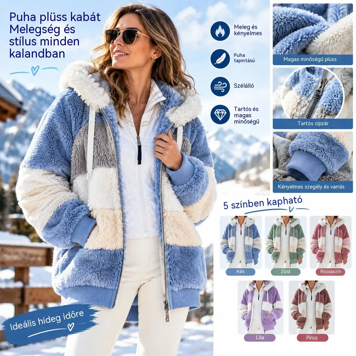 ☃️Korlátozott ajánlat, 35% kedvezmény❄️【S-5XL】Új, 2026-os női télikabát – vastag, plüsscsíkos