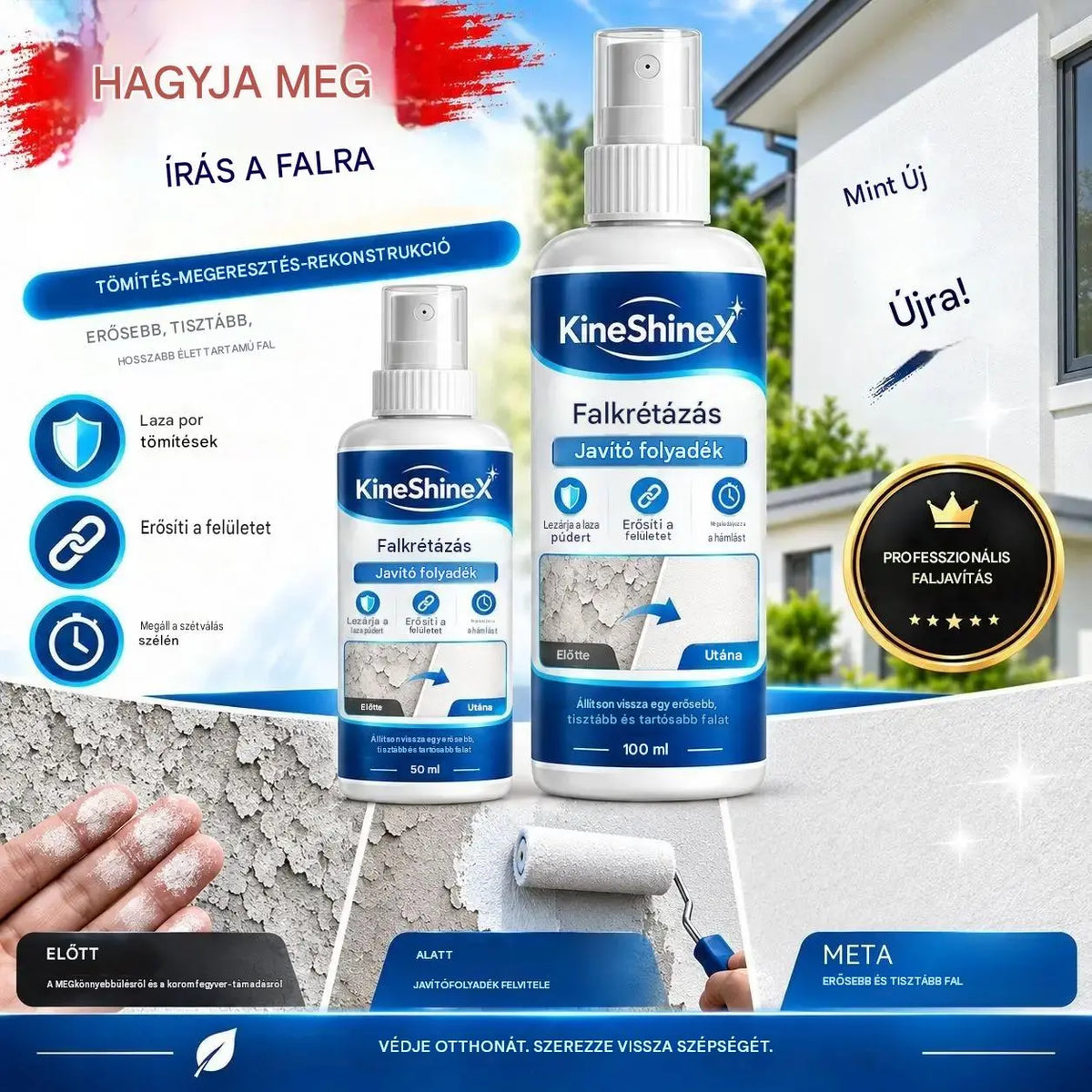 🏆💥 Faljavító folyadék és edző — Egyetlen termékben egyesíti a hézagkitöltést, a tömítést és a megerősítést.