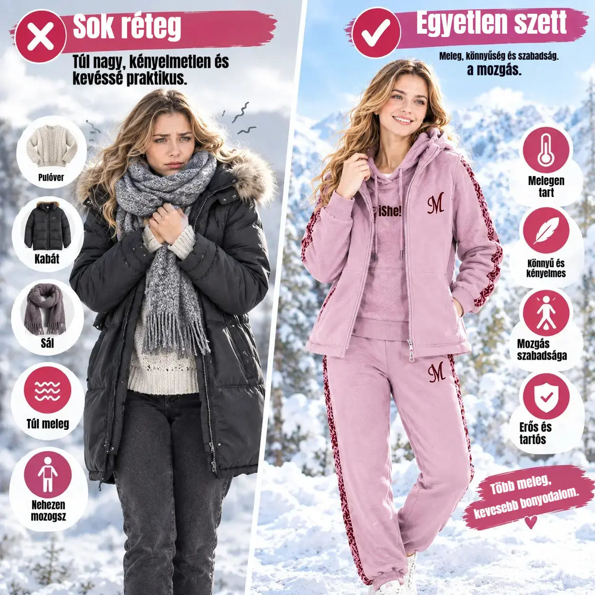 🔥【Nadrág + Pulóver + Kabát】Új 2026-os őszi/téli sport lezser szett, bélelt és vastag.