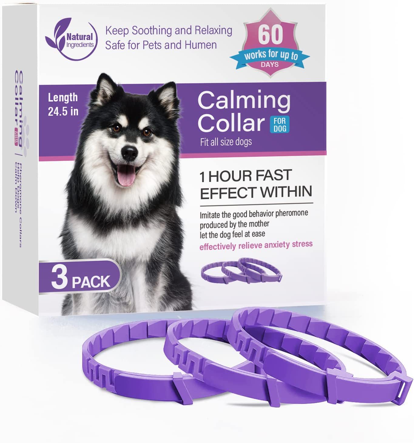 (3 piezas) Collar ajustable antipulgas y antigarrapatas para perros y gatos