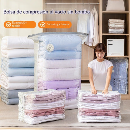 ✨（5 piezas）💨 Bolsa de almacenamiento al vacío grande y compresible: no requiere bomba, es a prueba de fugas e ideal para ahorrar espacio en maletas y en casa ✈️