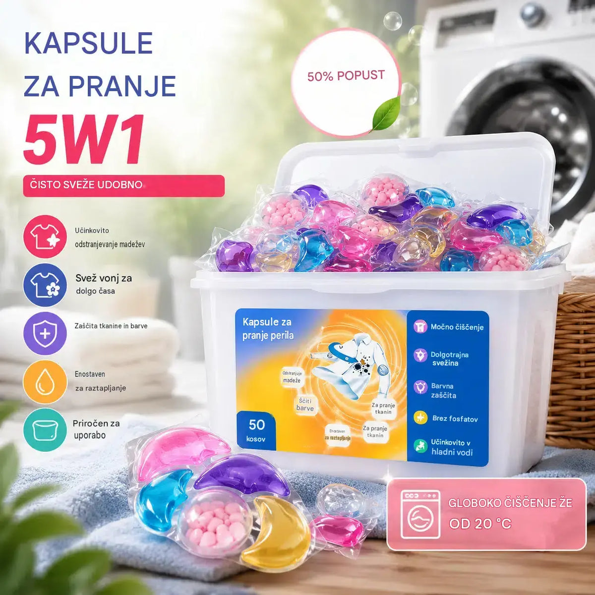 ✨👚【30 kosov】✨ Zelo velike dišeče kroglice za pranje perila 6 v 1 za odstranjevanje madežev in puščanje vonja, glajenje ter odstranjevanje pršic in bakterij
