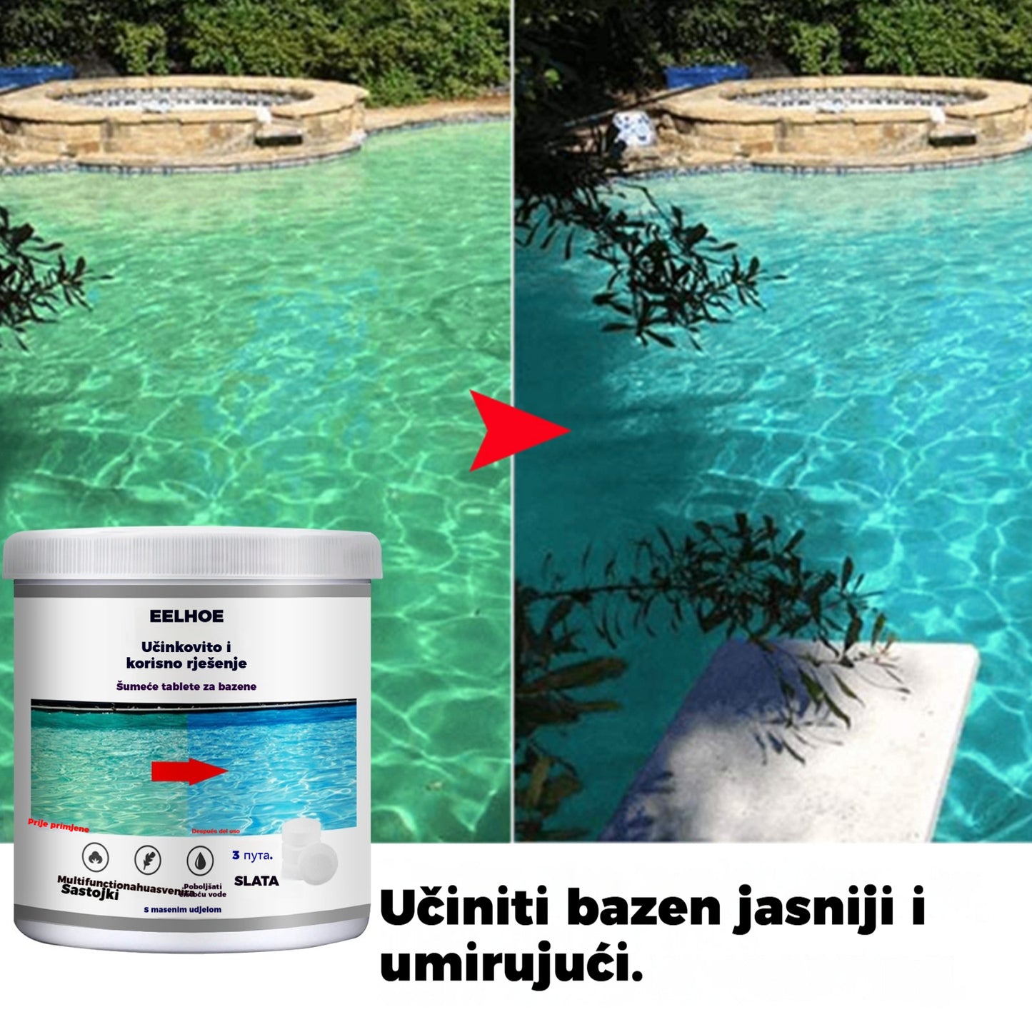 Kupite 1 i dobijte 1 gratis (2 bočice) šumećih tableta za čišćenje bazena
