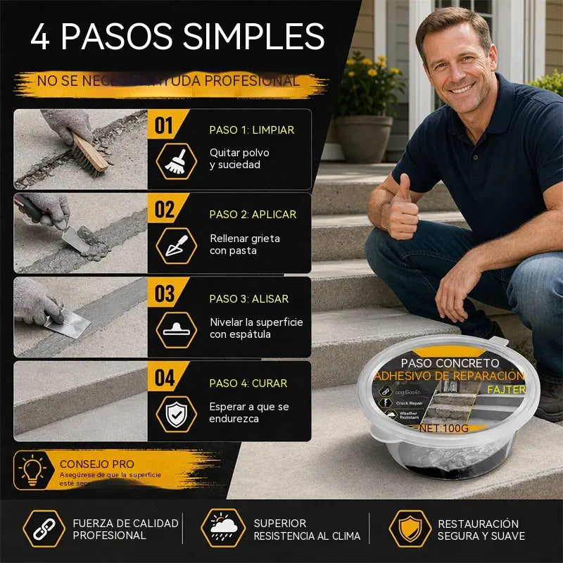 🥳¡OFERTA ESPECIAL 2026!🥳🔥【Compra 1 y llévate 1 gratis】💞¡Más de 50.000 unidades vendidas!🧰🛠️ Adhesivo para reparar escalones de hormigón