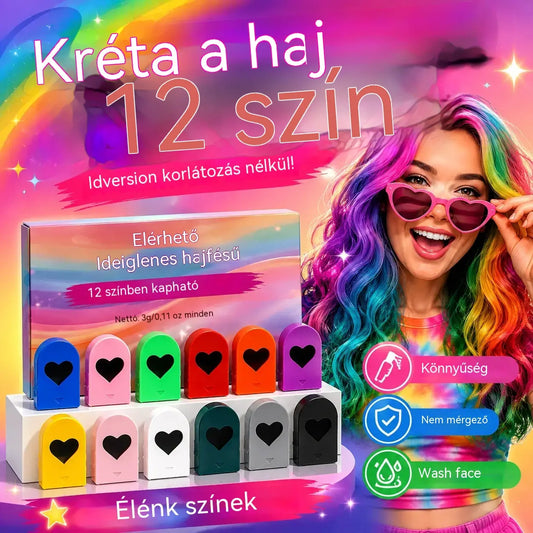 🎁 50% KEDVEZMÉNY! 🎨 Korlátozott ideig kapható hajkréta készlet lányoknak: színes haj tartós festék nélkül, tökéletes bulikra! ✨