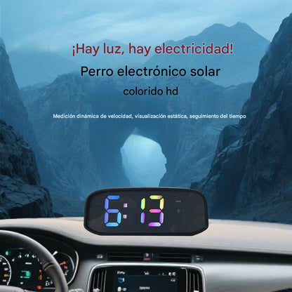 🚗Nuevo dispositivo de alerta de seguridad con pantalla de visualización frontal (HUD) solar, sin cables, que integra velocidad y hora