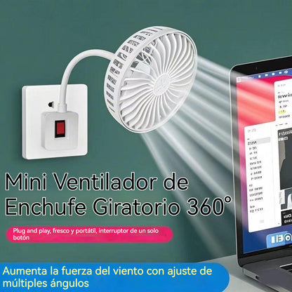 Compra 1 y recibe 1 gratis 🌟¡Dos por solo 26 euros!🔌💨 Mini Ventilador de Enchufe Giratorio 360° – Frescura Potente para Cocina, Baño, Dormitorio y Oficina