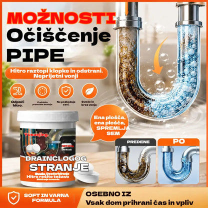 🔥50 % POPUST 【2 za 23 evrov】❤️ Močne šumeče čistilne tablete, ki hitro raztopijo zamašitve zaradi mastnih las in odmašijo odtoke; so tudi dezodorirajoče in antibakterijske.