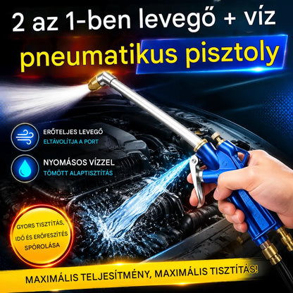 🚗💦 2 az 1-ben pneumatikus tisztítópisztoly – Erős levegő és nyomás alatti víz az alapos tisztításhoz 🔥