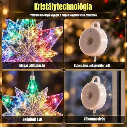 🔥🎁【2 darab 8300 Ft】🎄 Elemes, LED-es karácsonyi ablakvilágítás