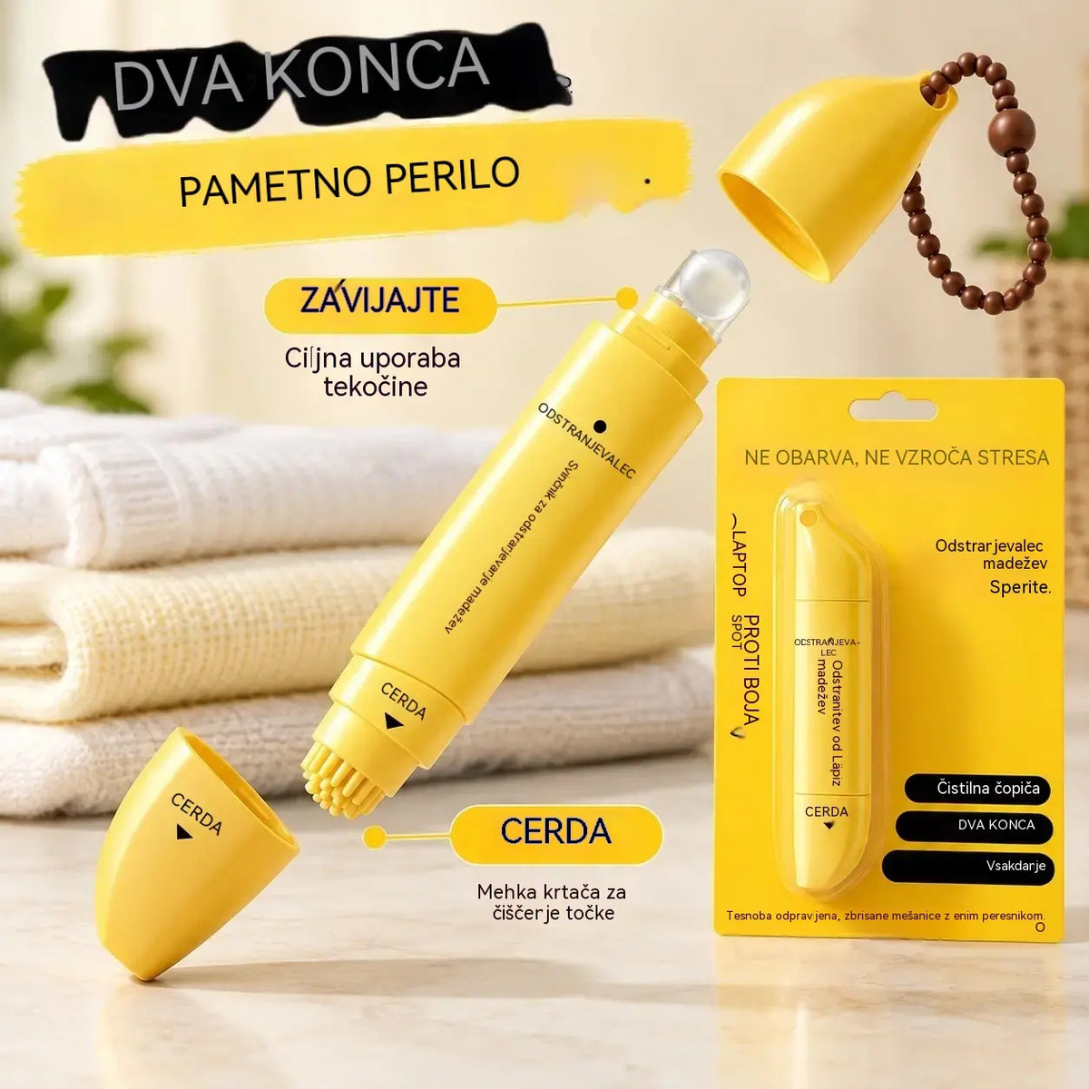 🔥【Kupi 1, dobi 1 brezplačno】🧼 Prenosni odstranjevalec madežev z dvema konicama ✨ Hitra rešitev za nujne primere na oblačilih (izpiranje ni potrebno); idealno za madeže od olja in kave