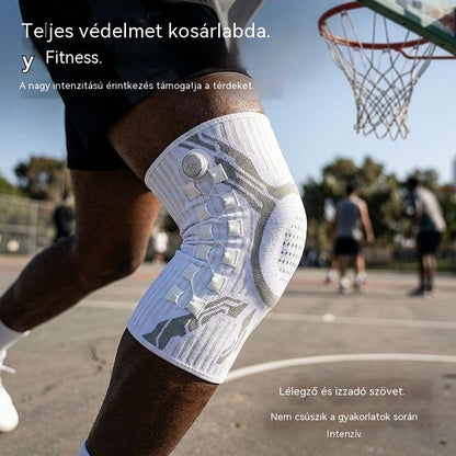 🔥【30% OFF】🦵🦵Kültéri futáshoz és edzéshez alkalmas, rugós támasztással ellátott, szilikon lengéscsillapítóval rendelkező, kötött, kompressziós sport térdvédő