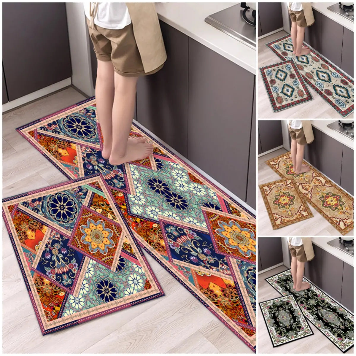🔥【Compra 1 y llévate 1 gratis】🧽 (40*60 cm + 40*120 cm)✨ Alfombra de cocina de diatomita antideslizante súper absorbente