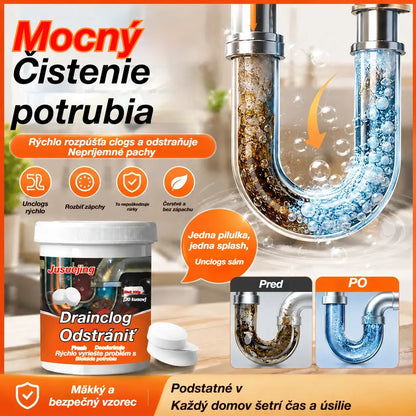 🔥50% ZĽAVA 【2 za 22 eur】❤️ Výkonné šumivé čistiace tablety, ktoré rýchlo rozpúšťajú upchatie spôsobené mastnými vlasmi, uvoľňujú upchaté odtoky; sú tiež dezodoračné a antibakteriálne.