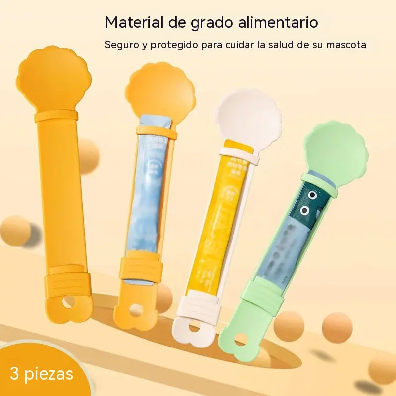 🥳Oferta por tiempo limitado🥳💞【5 por 25 €】😺¡Cuchara para alimentar gatos! Sin BPA, fácil de apretar con una mano, diseño de boca ancha. Alimentación higiénica: ¡abastécete ahora! ✅