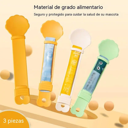 🥳Oferta por tiempo limitado🥳💞【5 por 25 €】😺¡Cuchara para alimentar gatos! Sin BPA, fácil de apretar con una mano, diseño de boca ancha. Alimentación higiénica: ¡abastécete ahora! ✅