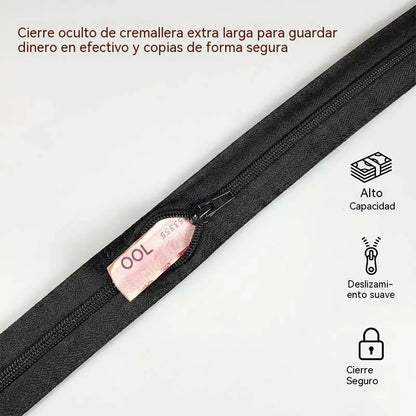 🔥【Longitud： 130 cm】Cinturón de viaje táctico con bolsillo oculto para dinero