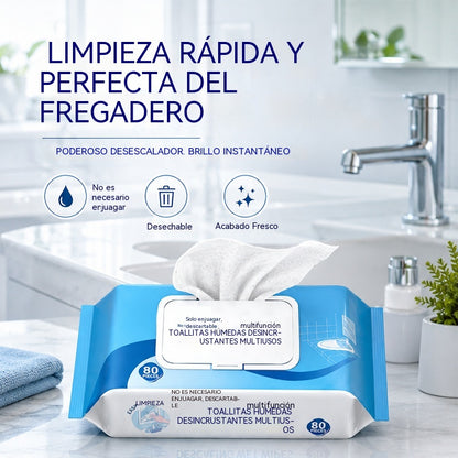 🔥【Compra 1 y llévate 1 gratis】💦Toallitas limpiadoras descalcificadoras multifunción para baño