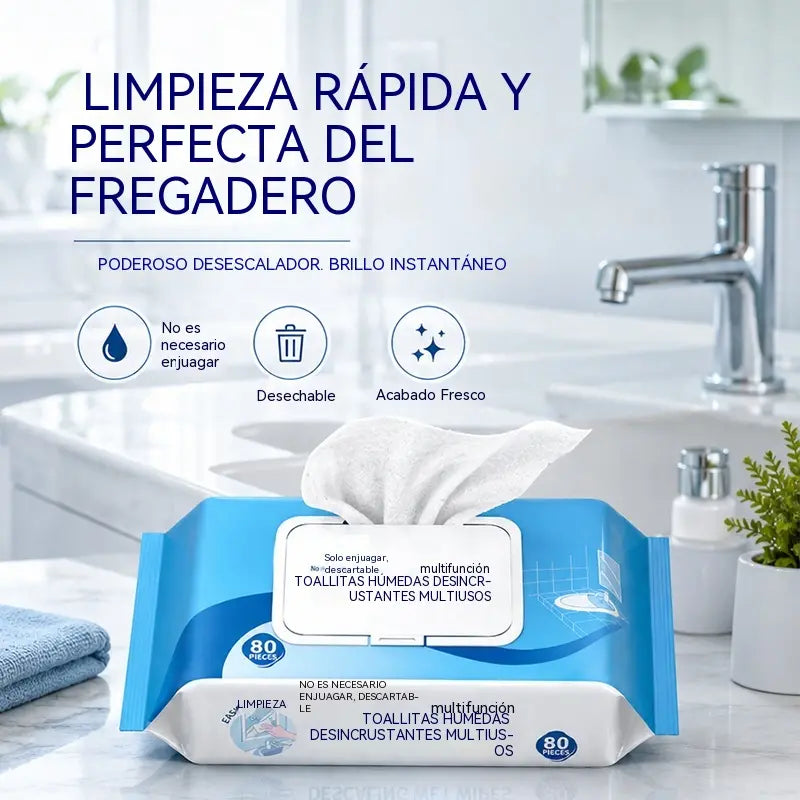 🔥【Compra 1 y llévate 1 gratis】💦Toallitas limpiadoras descalcificadoras multifunción para baño